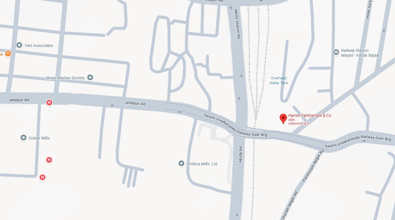 HARISH TAHILRAMANI & CO. Location Map (Vadodara)